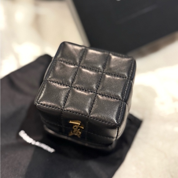 NWT Saint Laurent Black Mini Bag with Gold Accents - Picture 7 of 13